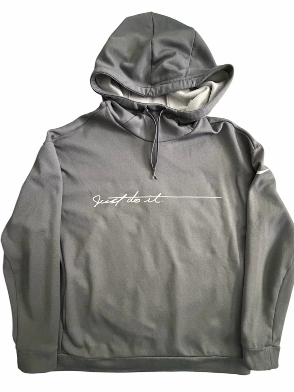 Nike Women’s Gray 'Just Do It.' Pullover Hoodie Sweatshirt